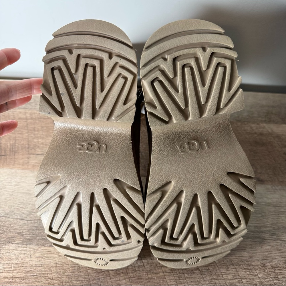 UGG Authentic Classic Twin Seam New Heights Chestnut Suede Platform Zipper Sz 6 - Picture 8 of 13